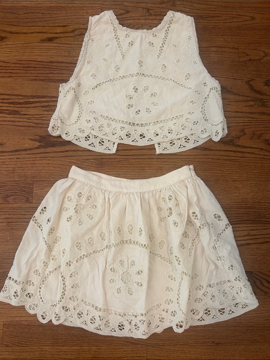 Urban Outfitters Dresses & Skirts - Urban Outfitters Cream Eyelet Lace Skirt Set